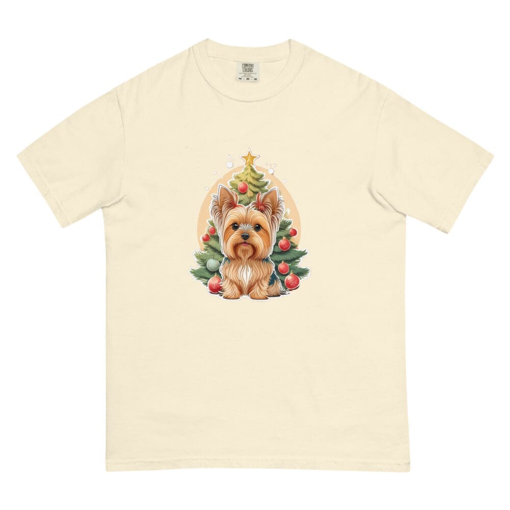 Merry Christmas Yorkie Heavyweight T-shirt - Image 5