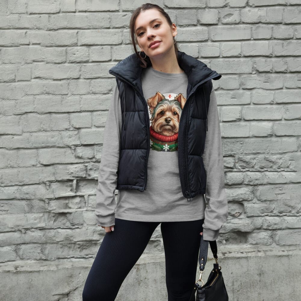 Christmas Yorkie Unisex Long Sleeve Tee - Image 29