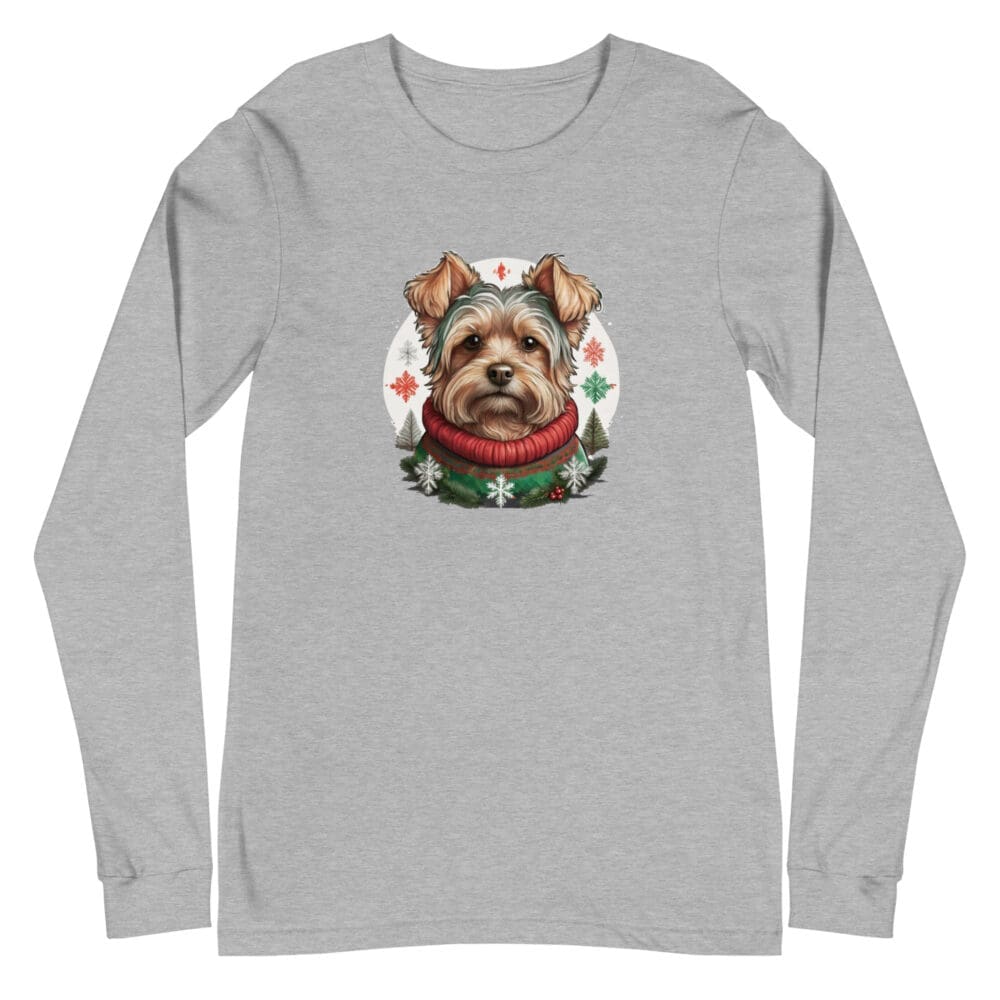 Christmas Yorkie Unisex Long Sleeve Tee - Image 61