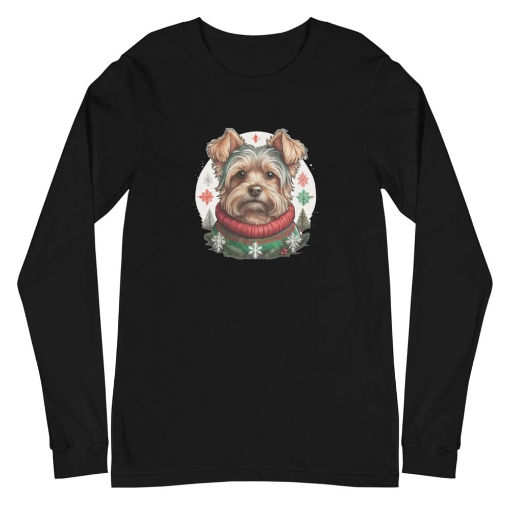 Christmas Yorkie Unisex Long Sleeve Tee - Image 36