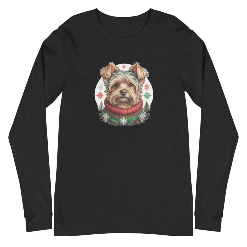 Christmas Yorkie Unisex Long Sleeve Tee - Image 34