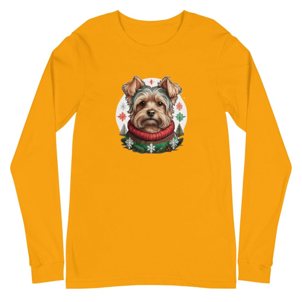 Christmas Yorkie Unisex Long Sleeve Tee - Image 59