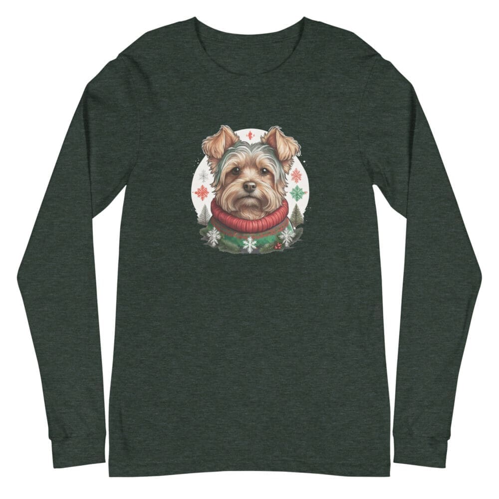 Christmas Yorkie Unisex Long Sleeve Tee - Image 44