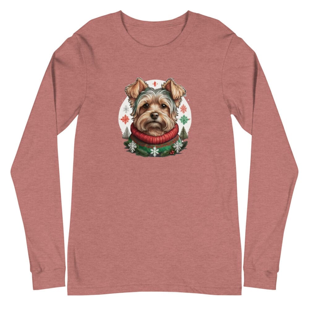 Christmas Yorkie Unisex Long Sleeve Tee - Image 55