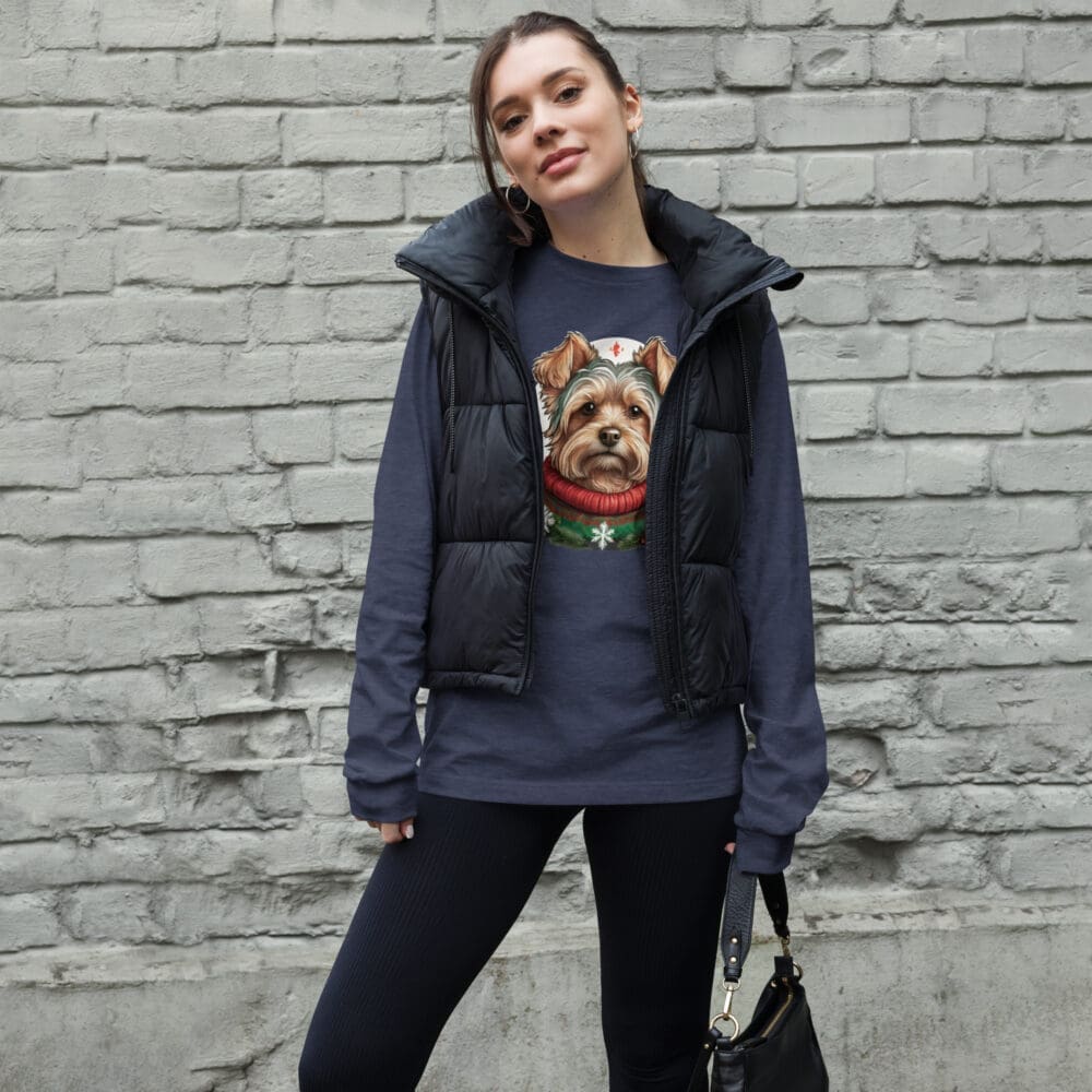 Christmas Yorkie Unisex Long Sleeve Tee - Image 17