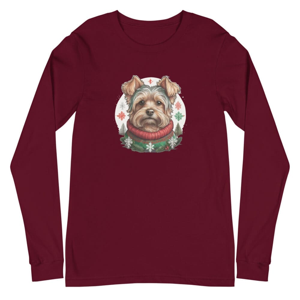 Christmas Yorkie Unisex Long Sleeve Tee - Image 40