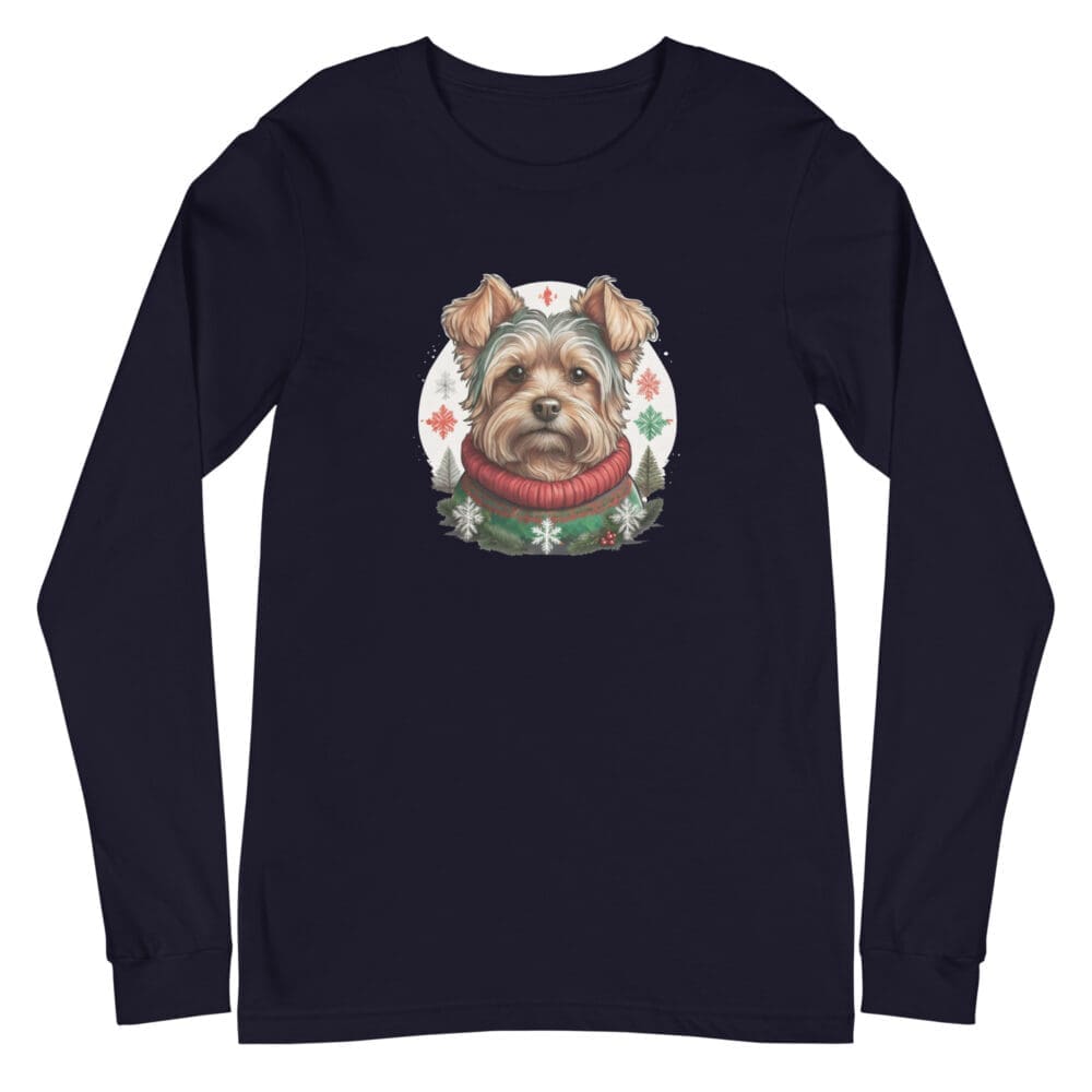 Christmas Yorkie Unisex Long Sleeve Tee - Image 38