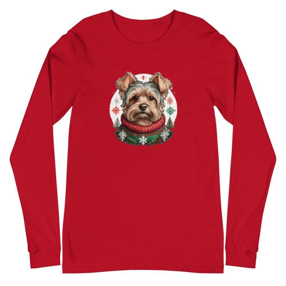 Christmas Yorkie Unisex Long Sleeve Tee - Image 42