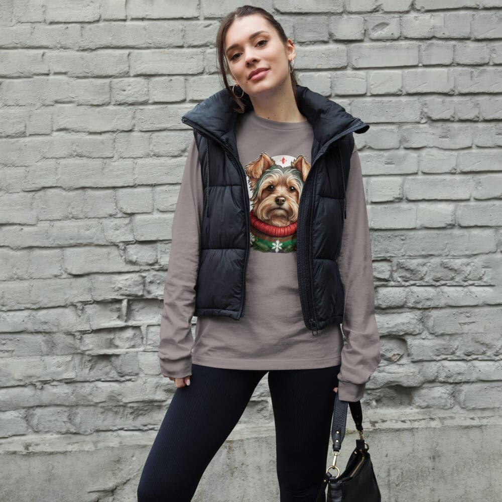 Christmas Yorkie Unisex Long Sleeve Tee - Image 25