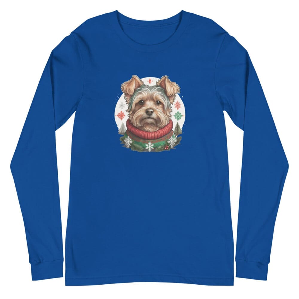 Christmas Yorkie Unisex Long Sleeve Tee - Image 48